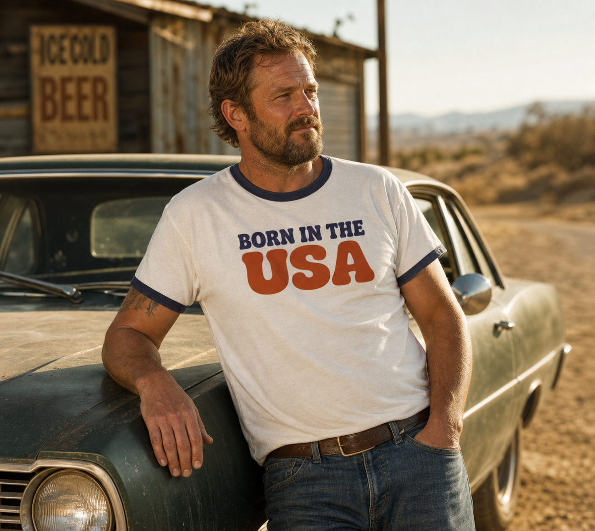 Born in the USA Ringer T-Shirt